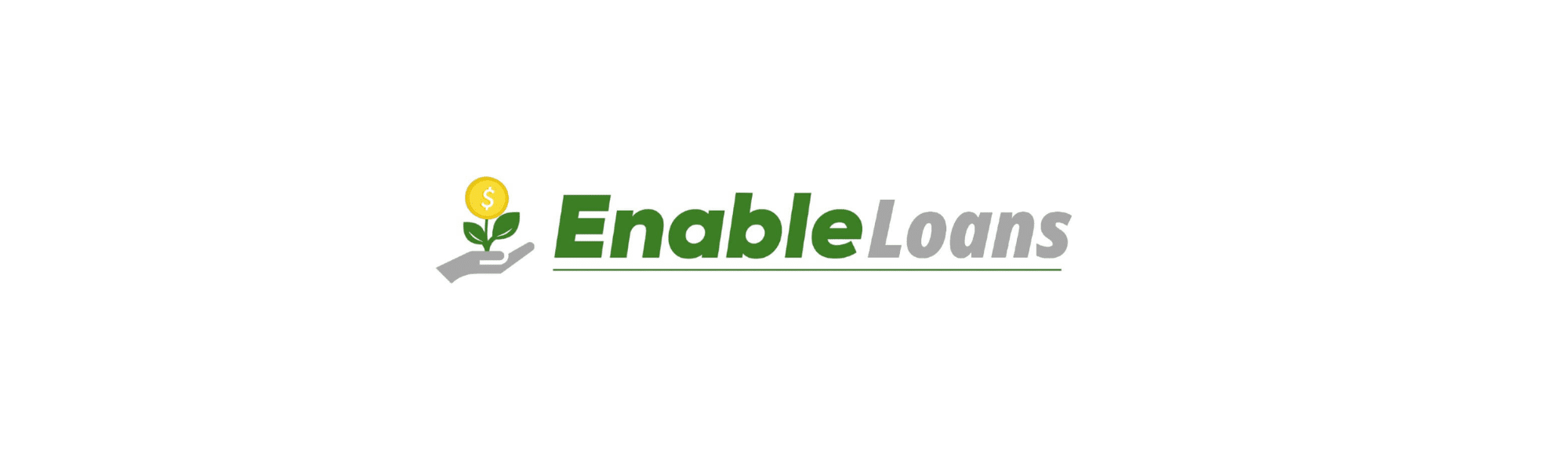 Enable Loans company logo with a hand holding a coin sprouting into a plant.