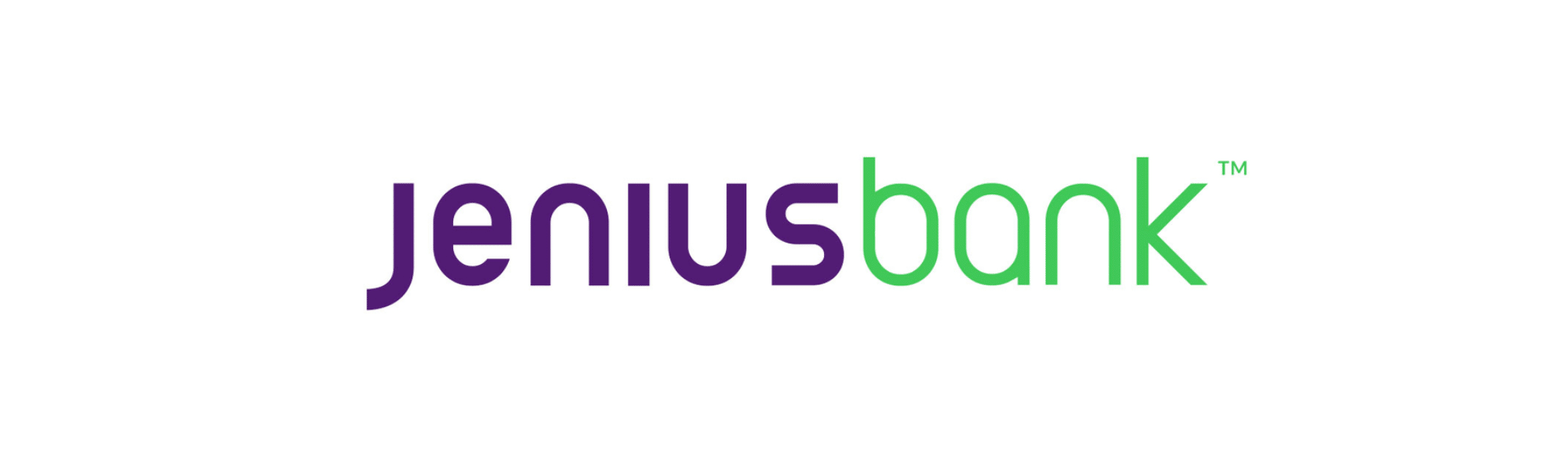 Jenius Bank logo in purple and green font.