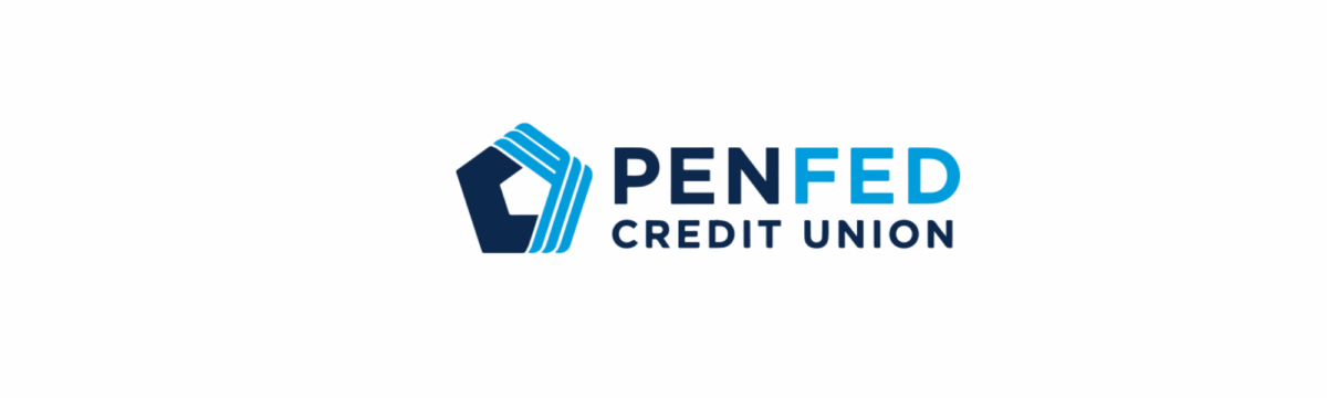 Official PenFed Credit Union logo featuring blue pentagon design and text “PenFed Credit Union.”