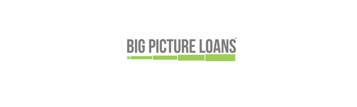 Big Picture Loans logo with green bar elements.