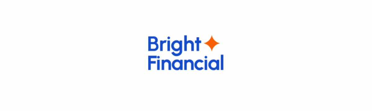Bright Financial company logo in blue text with an orange star symbol.