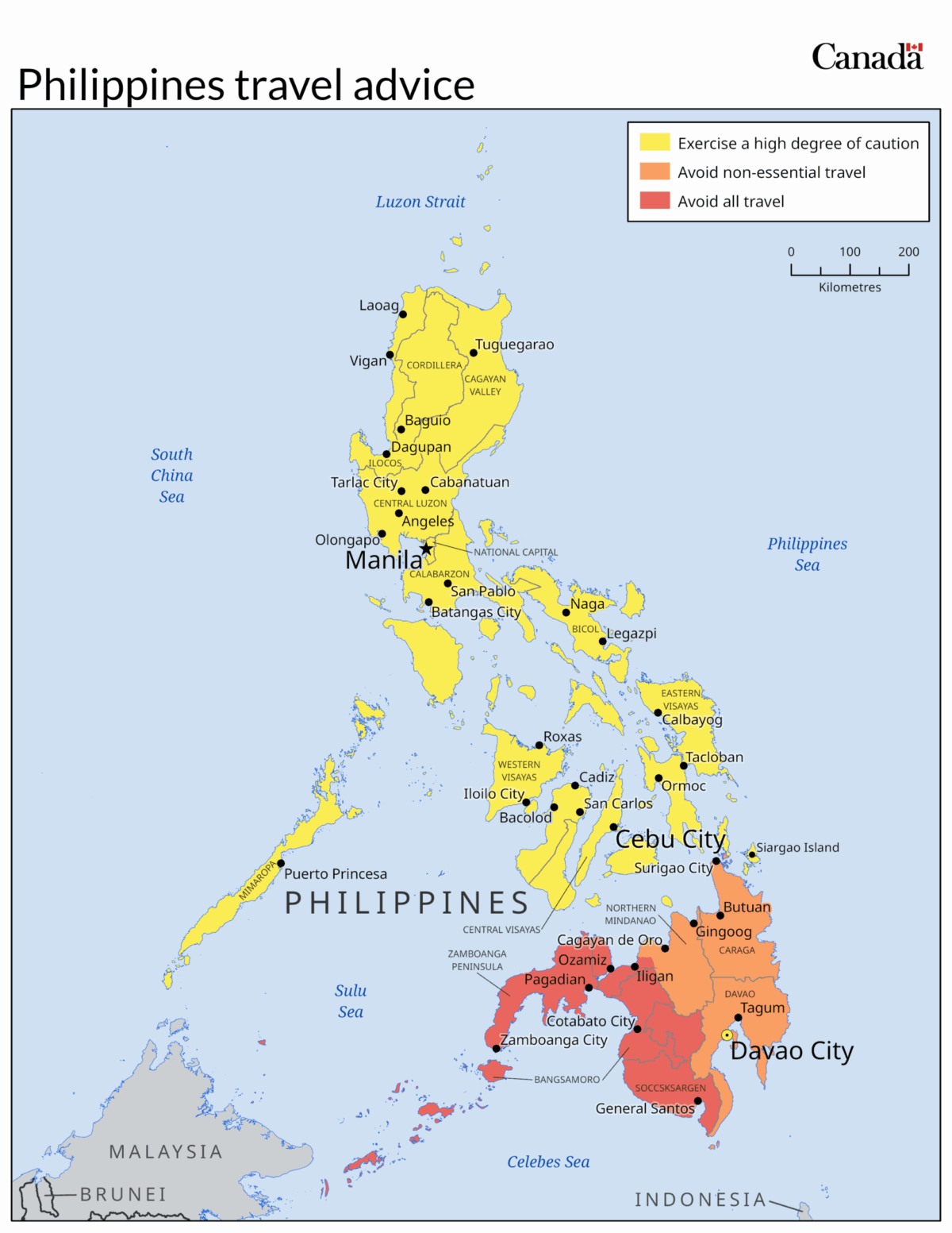Canada warns travelers of security risks in parts of the Philippines