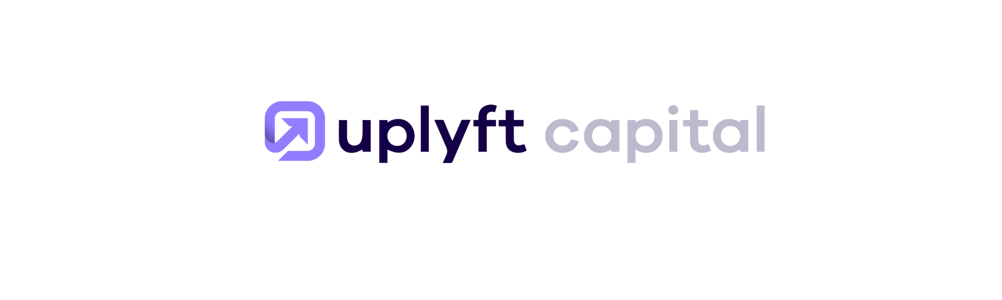 Official logo of Uplyft Capital featuring a purple square icon with a white upward-pointing arrow and the company name in bold dark blue and grey text.