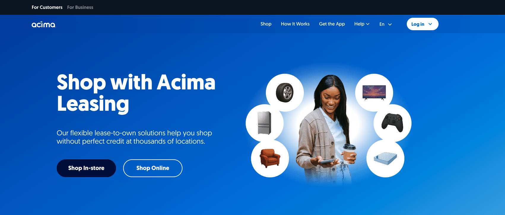 Acima's website describes its lease-to-own process as quick and simple, with flexible purchase options that enable customers to attain ownership whenever they are ready.