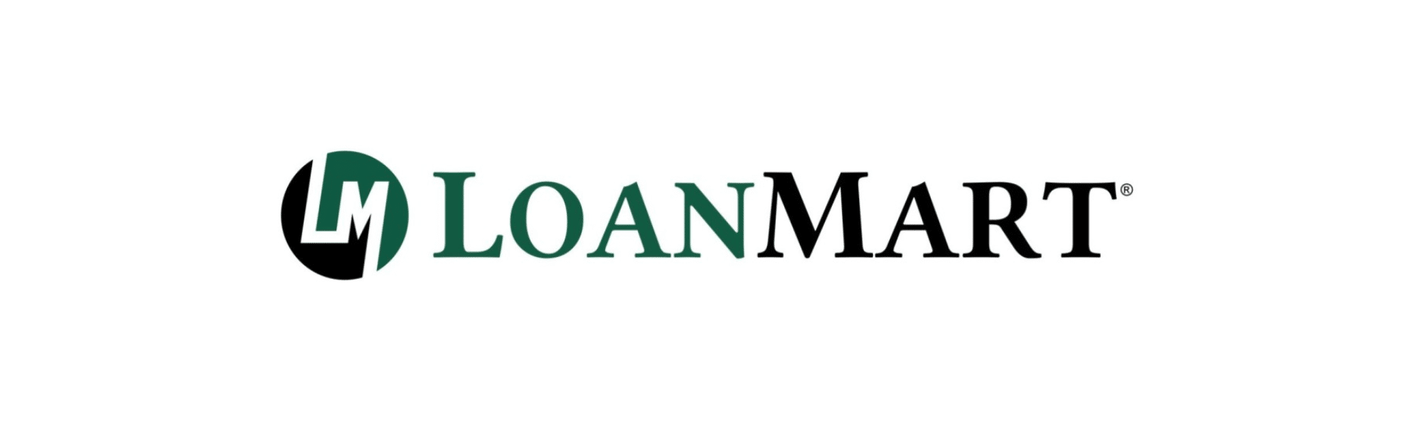 The official LoanMart logo featuring a green and black circular emblem with the stylized letters "LM" next to the company name in a serif font.