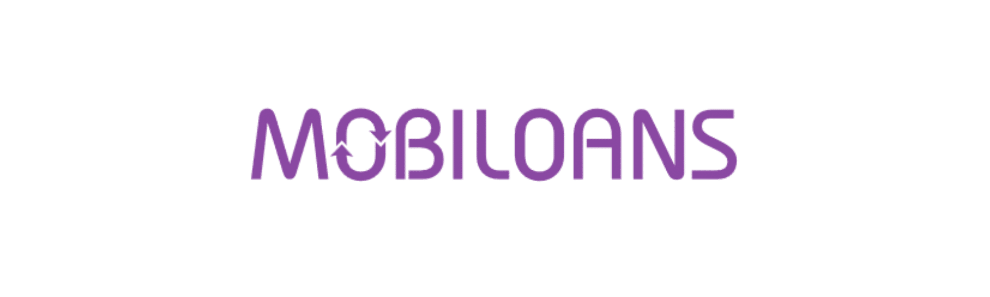 The official Mobiloans logo featuring purple text with integrated revolving arrows inside the first letter O, symbolizing a revolving line of credit.