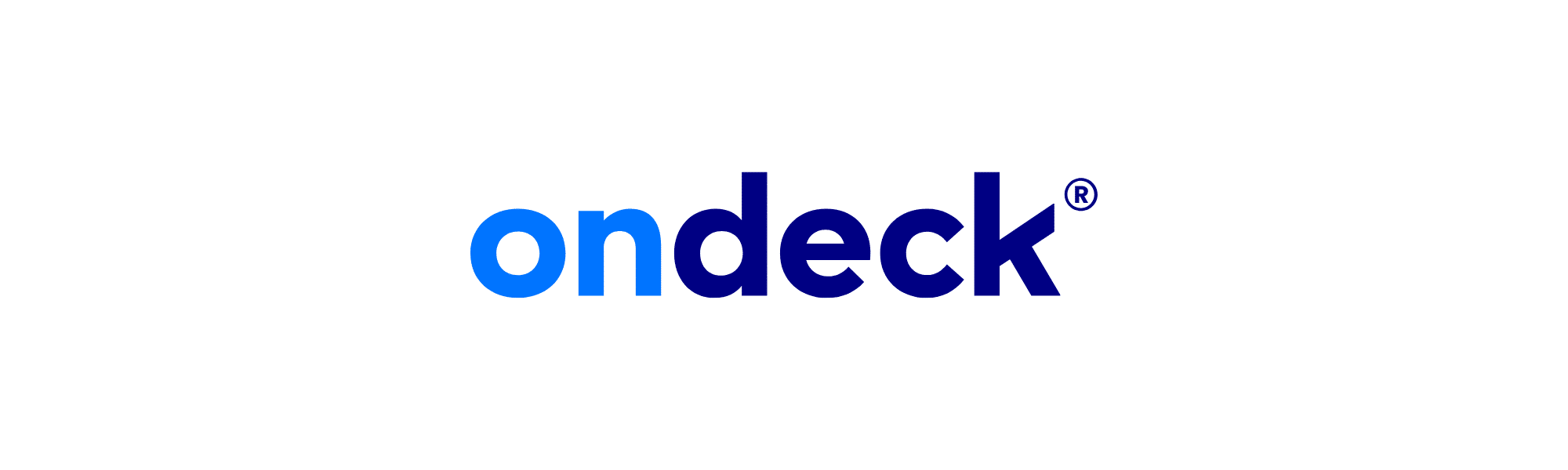 OnDeck registered trademark logo in blue and dark navy text on a white background, with "on" in light blue and "deck" in dark navy.