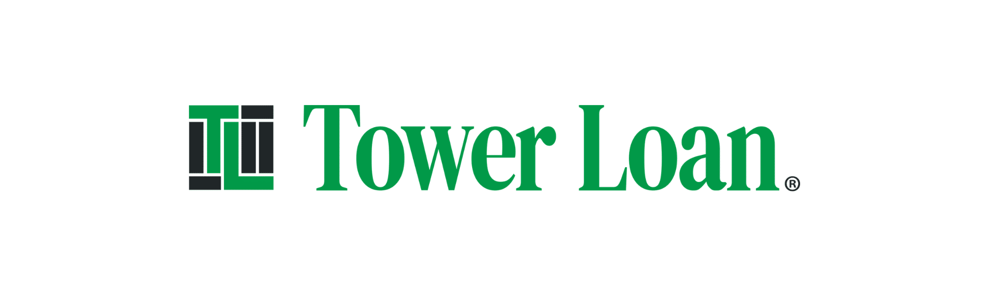 Tower Loan company logo in green and black