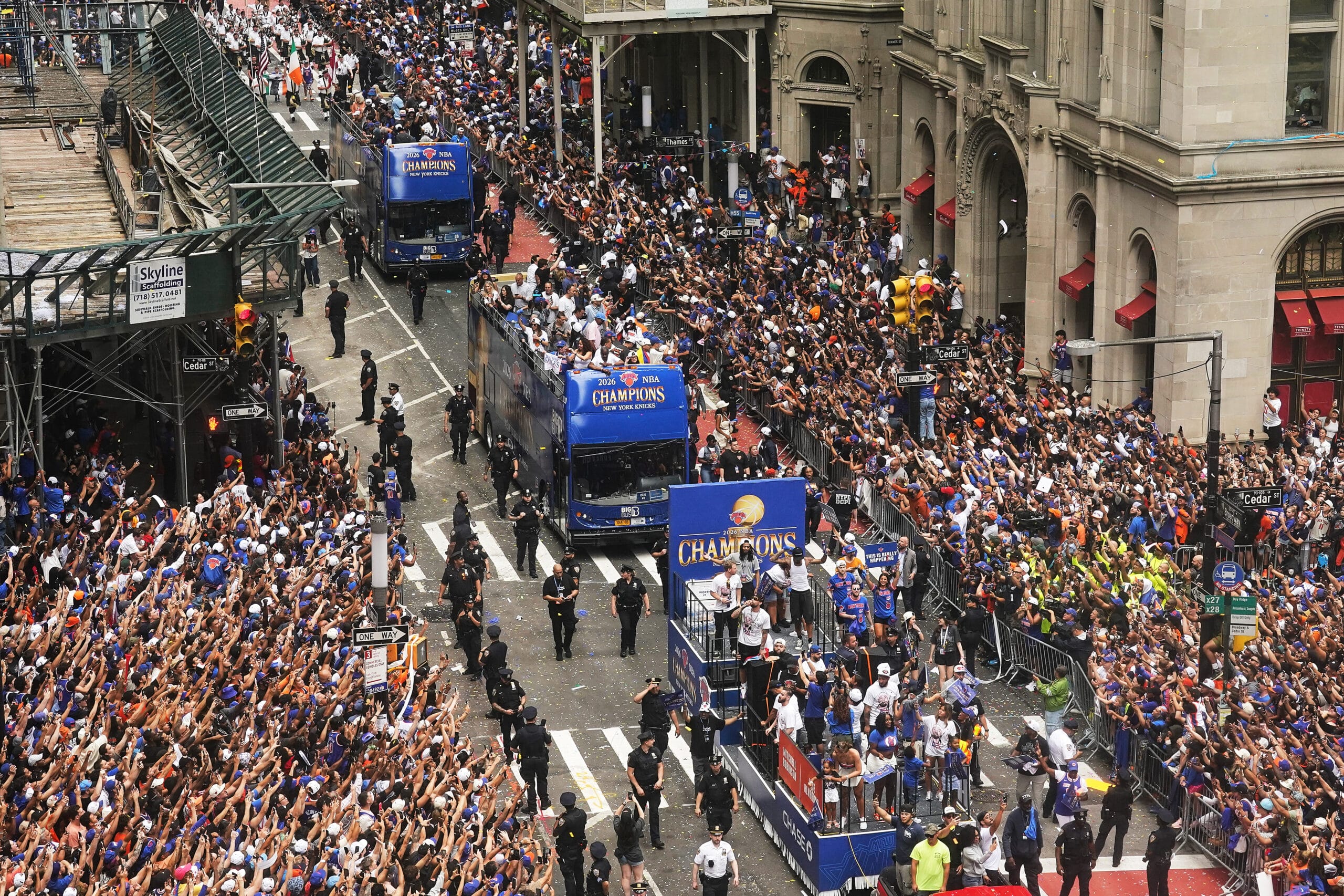 New York Knicks' NBA victory parade: Joyous fans fill the streets