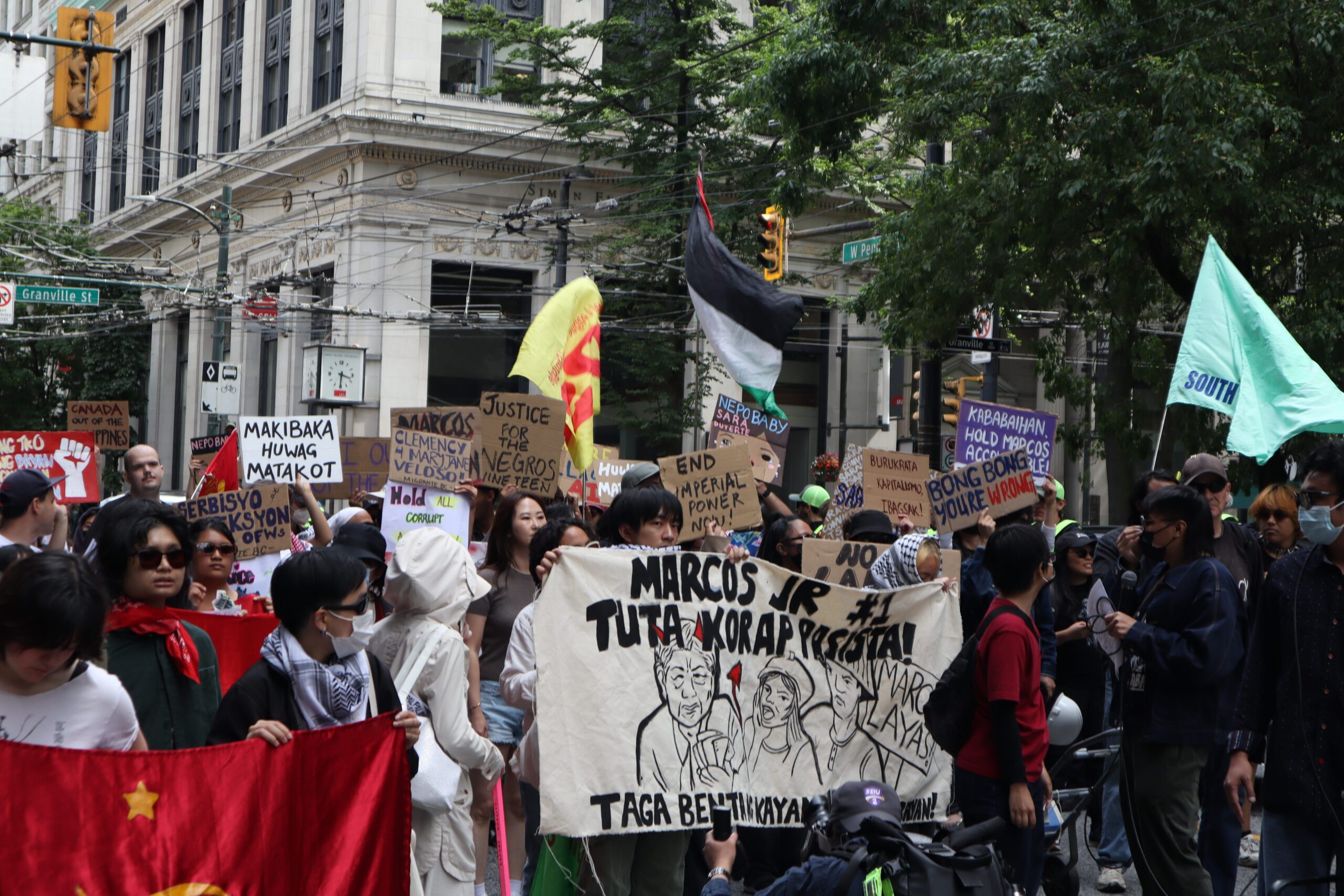 Marcos visit protest